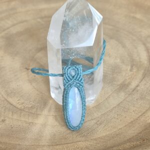 Carins Macrame ketting regenboogmaansteen groen turkoois