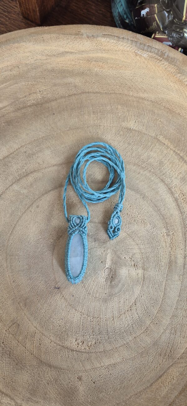 Carin's Macramé ketting regenboogmaansteen groen turkoois - Afbeelding 3