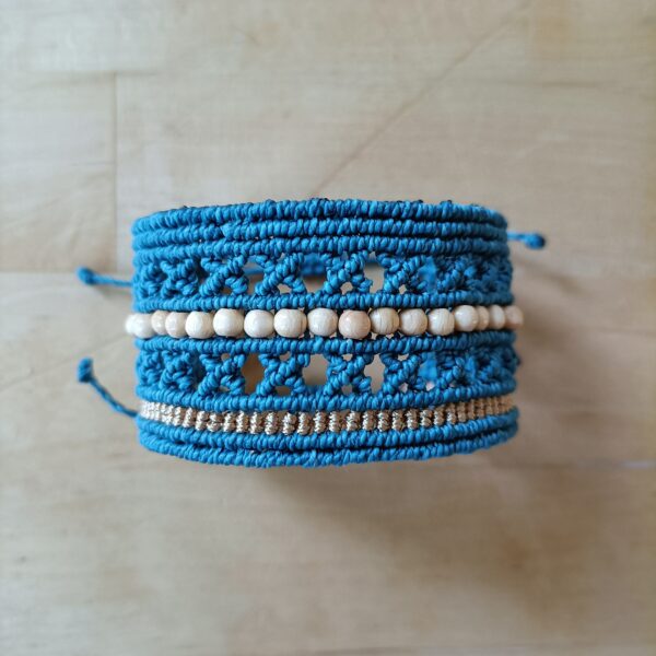 Macramé Armband Teal - Afbeelding 4