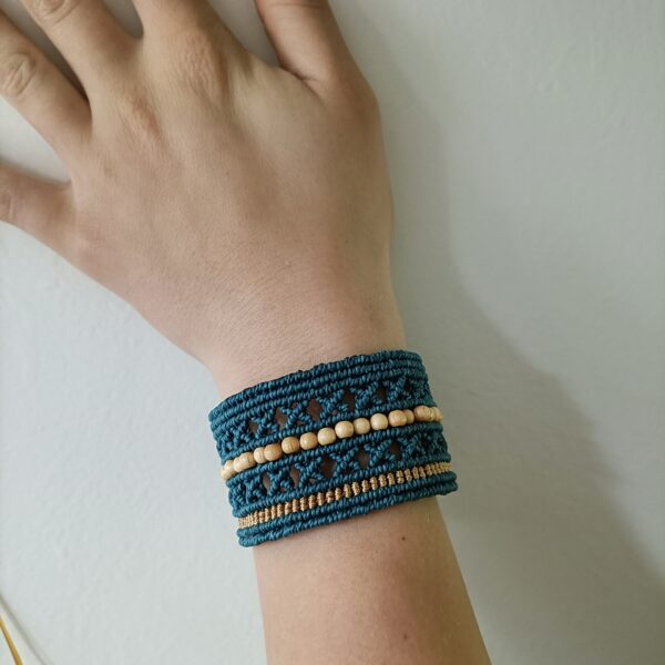 Macramé Armband Teal - Afbeelding 5