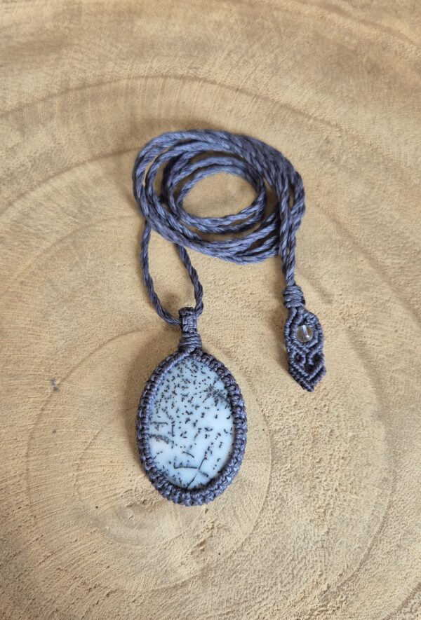 Carin's Macramé ketting grijs Dendriet - Afbeelding 2