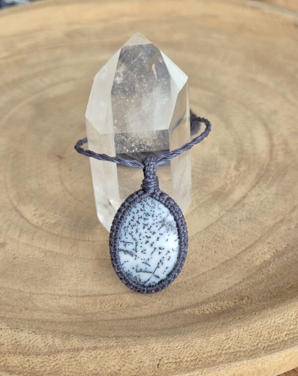 Carin's Macramé ketting grijs Dendriet