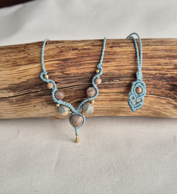 Carin's Macramé ketting Impression Jaspis