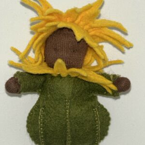 zonnebloembroche van vilt