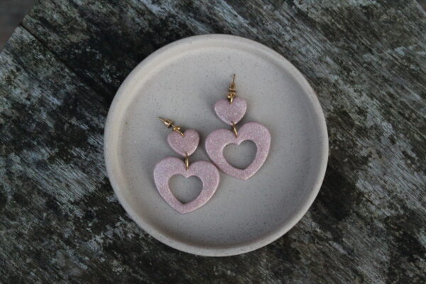 Roze glitter hartjes