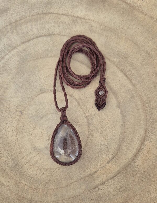 Carin's Macramé ketting met Lodoliet - Afbeelding 2