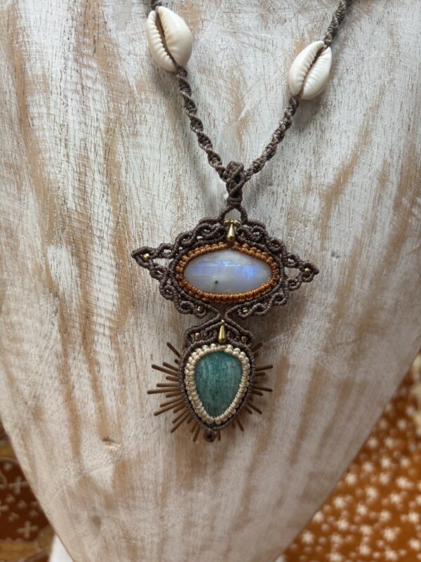 ultiem zomer. amazoniet met regenboog maansteen ketting. - Afbeelding 2