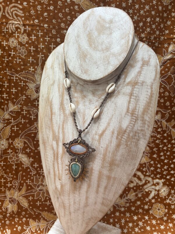 ultiem zomer. amazoniet met regenboog maansteen ketting. - Afbeelding 3