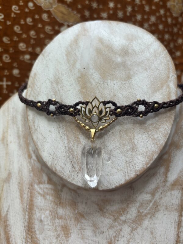 lotus met bergkristal chocker - Afbeelding 2