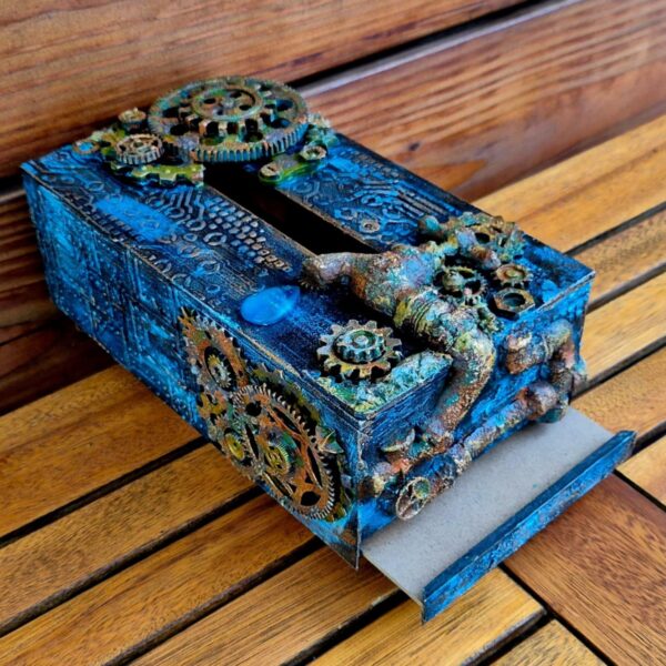 Steampunkstyle tissuebox - Afbeelding 5