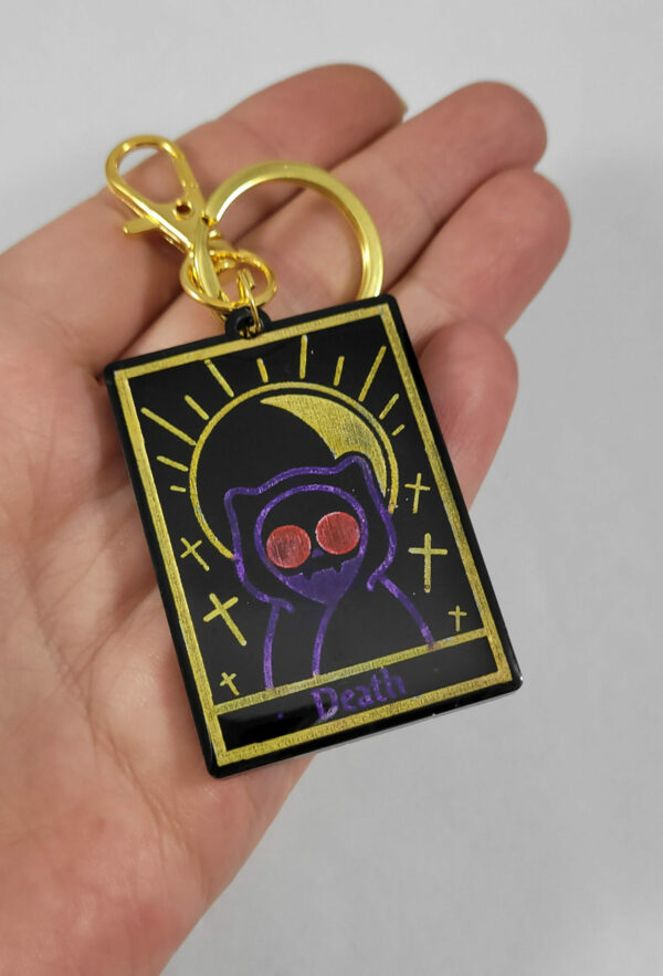 Kat tarot kaart sleutelhanger
