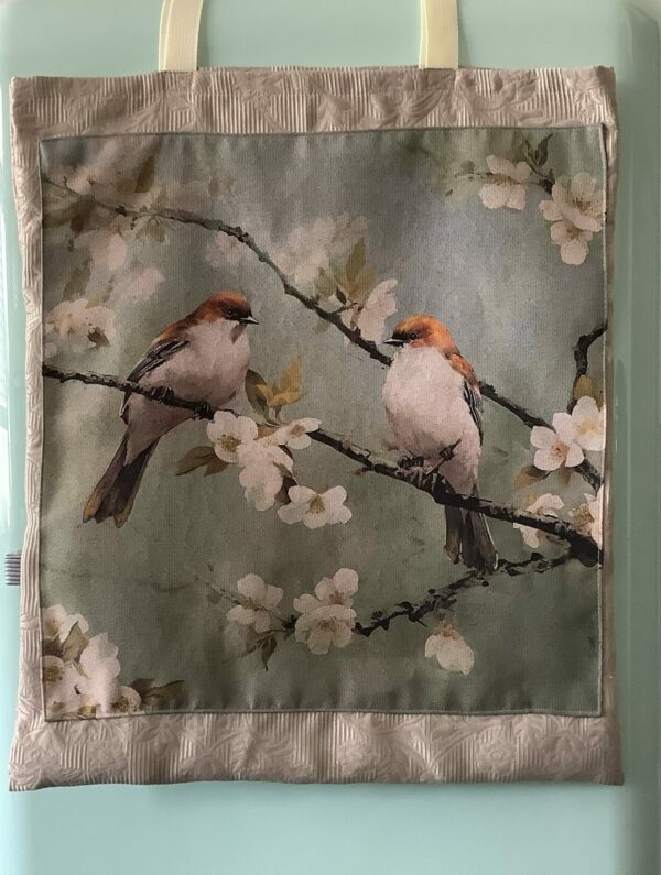 Totebag met appelbloesem panel