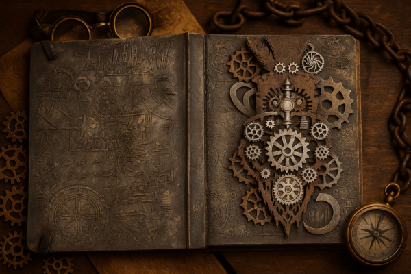 Antiek Steampunk Dagboek – Metalen Tandwielen & Uniek Design - Afbeelding 3