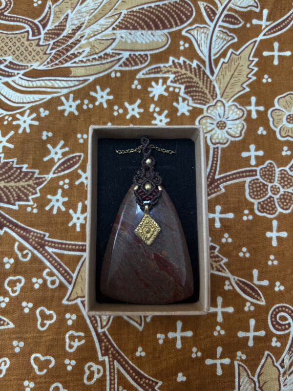 jaspis met brass ketting - Afbeelding 2