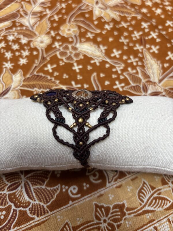 agaat + lapis lazuli groot armband - Afbeelding 2