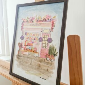 Kleurrijke bloemenwinkel - A4 handgemaakte poster