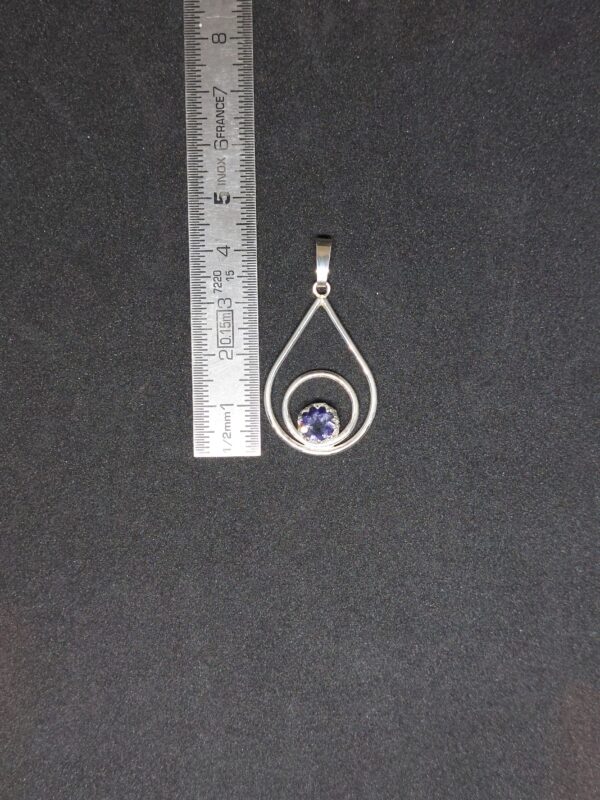 Zilveren hanger met ioliet - Afbeelding 2