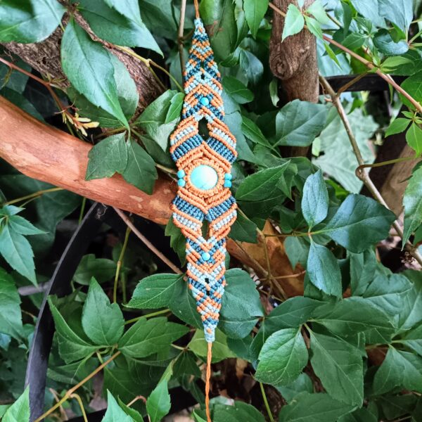 Isy – Boho chic armband met turquoise steen - Afbeelding 2