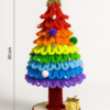 Regenboog kerstboom van chenilledraad – hoogte 30 cm