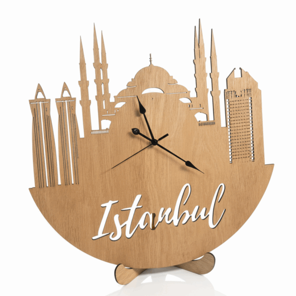 Houten Skyline Wandklok – [Kies jouw Stad] – Ø 580 mm - Afbeelding 4