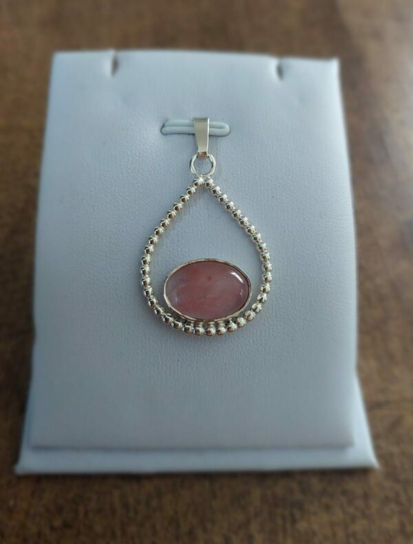 Zilveren hanger met watermeloen kwarts