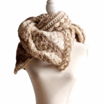 Omslagsjaal Hannah in beige bruin tinten - ZETTElen Handwerk Atelier