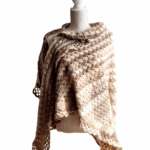 Omslagsjaal Hannah in beige bruin tinten - ZETTElen Handwerk Atelier