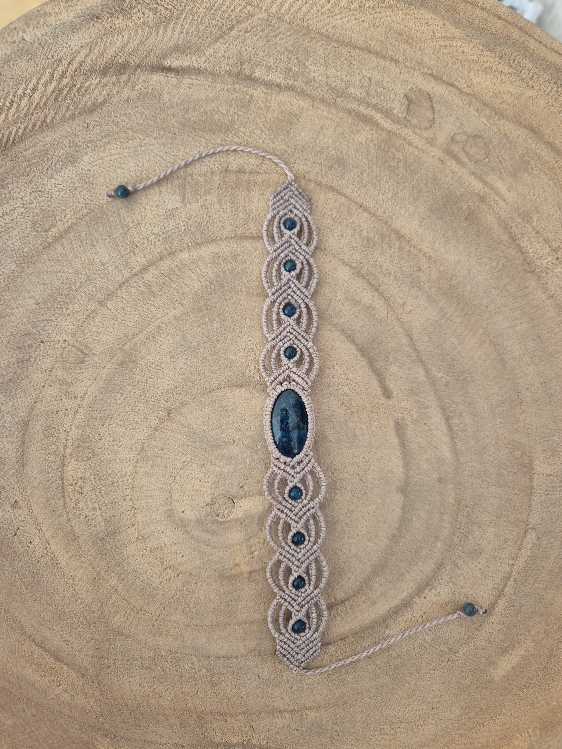 Carin's Macramé Sieraden set Blauwe Apatiet - Afbeelding 2