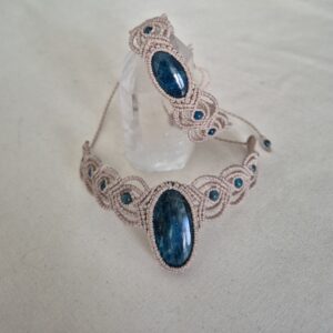 Carin's Macramé Sieraden set Blauwe Apatiet