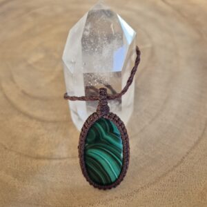 Carin's Macramé ketting bruin Malachiet