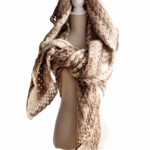 Omslagsjaal Hannah in beige bruin tinten - ZETTElen Handwerk Atelier