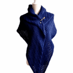 Omslagsjaal Maatje in diep donkerblauw - ZETTElen Handwerk Atelier