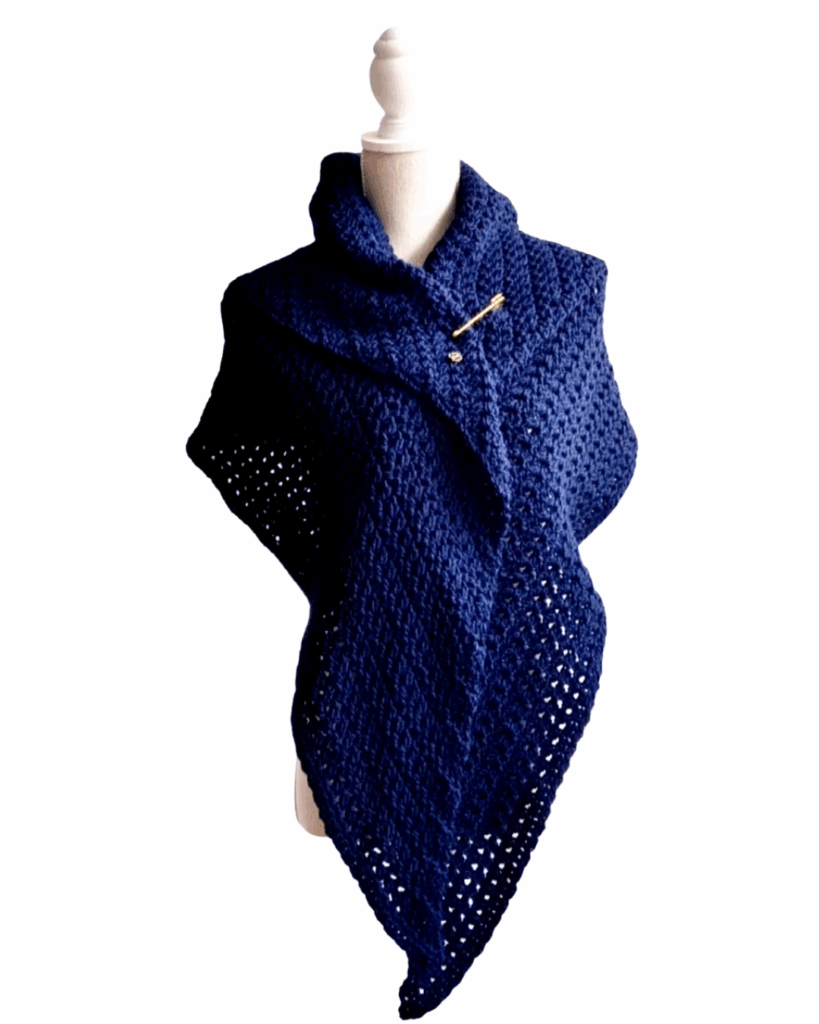 Omslagsjaal Maatje in diep donkerblauw - ZETTElen Handwerk Atelier