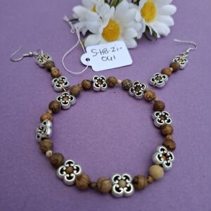 Set in bruin en zilver.