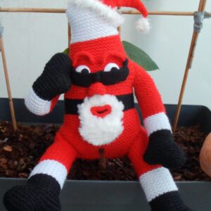 Cool Santa Claus pop met een leuk kerstcadeautje.