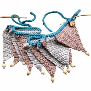 Medium Slinger Beige, grijsinten met patrol GMS-26 - ZETTElen Handwerk Atelier