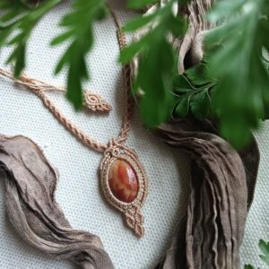 Ketting Yara – cappuccino & carneool