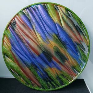 Uniek bord met reliëf van epoxy hars.