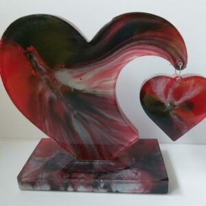 Mooi decoratief hart in opvallende kleurstelling.