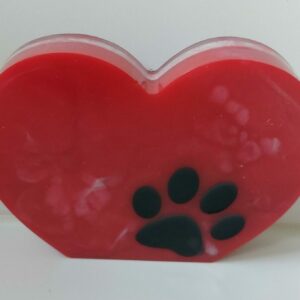 Hart met poot afdruk.