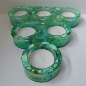 Uniek set waxinelichtjes houders.