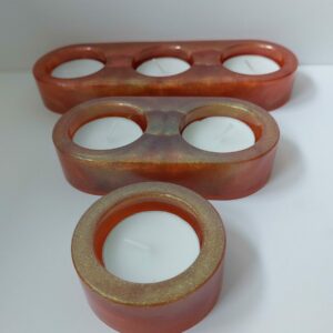 Uniek set waxinelichtjes houders.