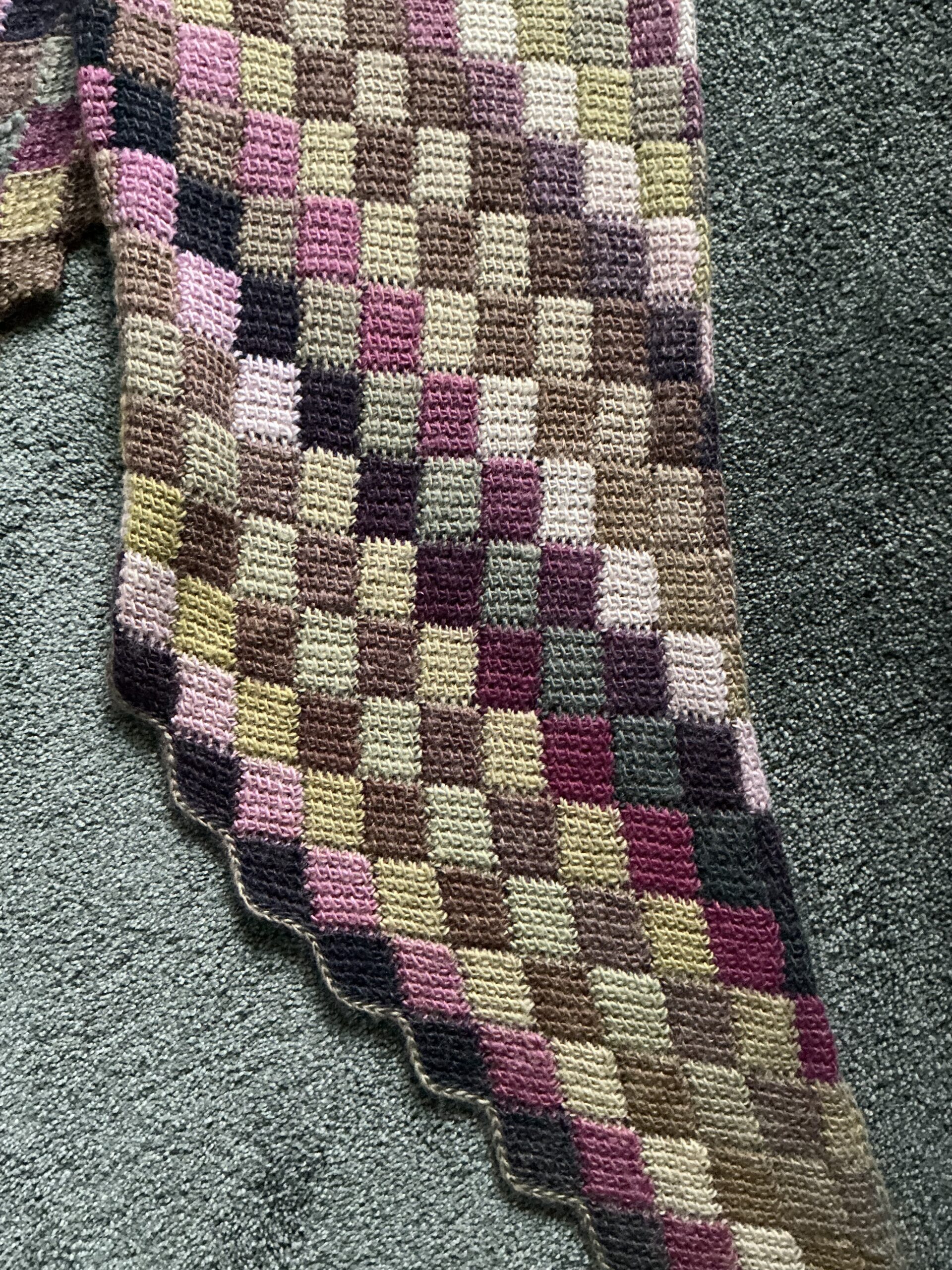 Lange wollen sjaal gehaakt - Afbeelding 2