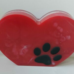 Hart met poot afdruk.