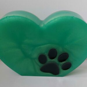 Hart met poot afdruk.