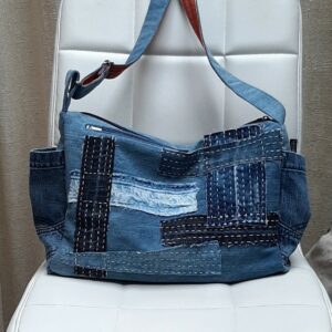 Kidukusewing - Denim schoudertas met Boro