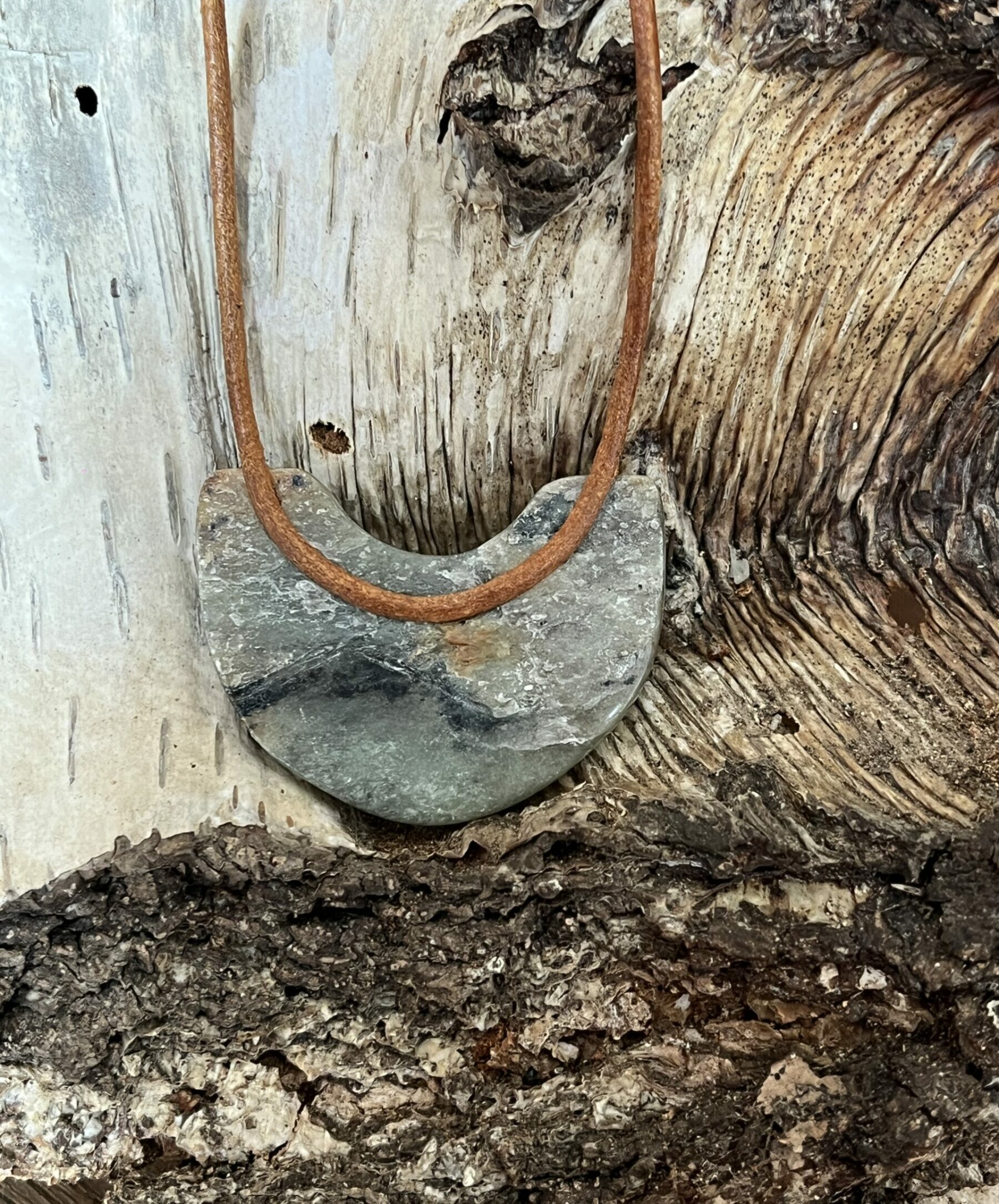 Henniestones- natuurstenen ketting serpentijn opaal