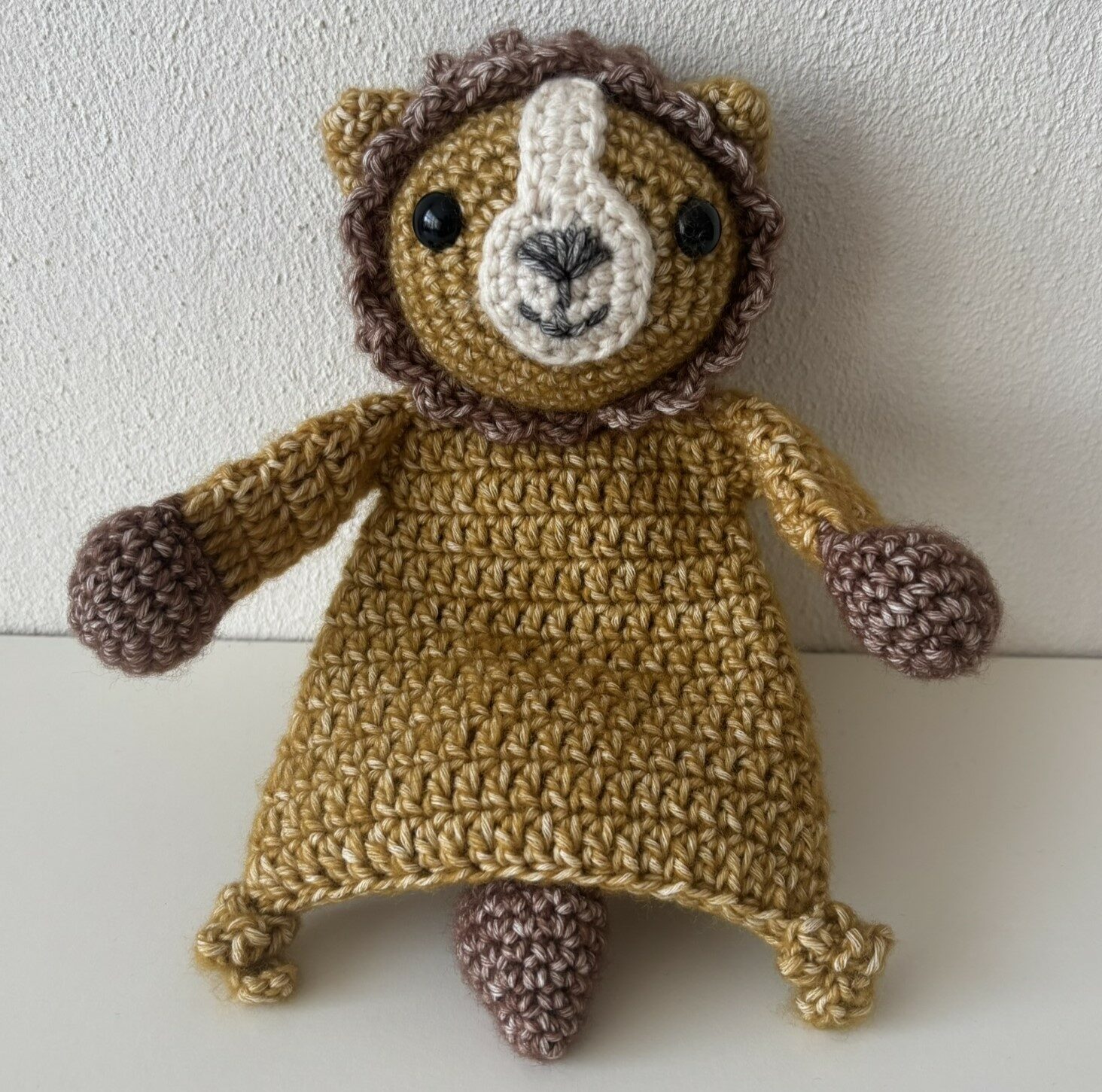 Gehaakt lappenpopje - leeuw (inclusief verzendkosten)