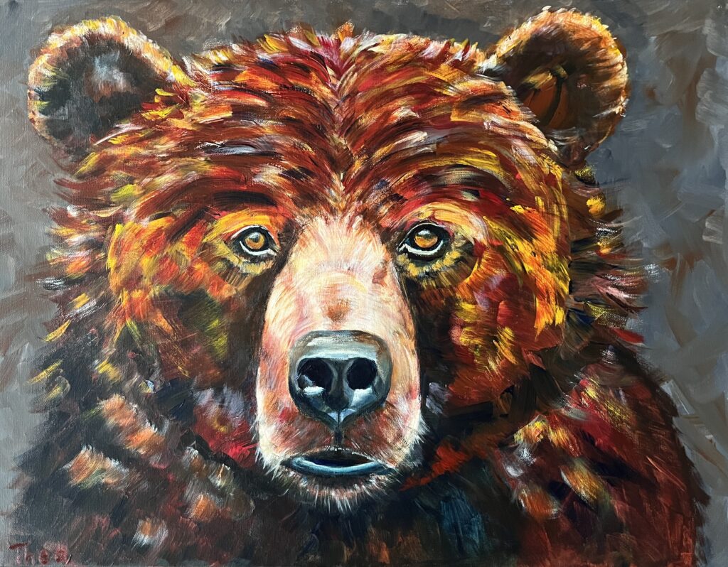 Beer acryl schilderij