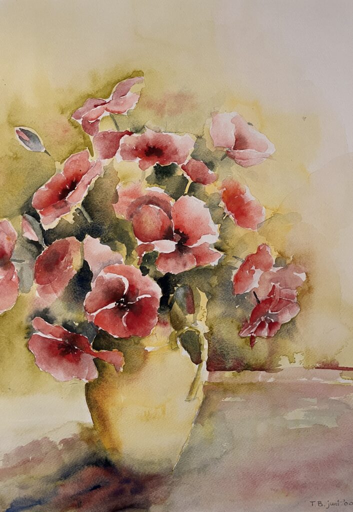 Klaprozen aquarel